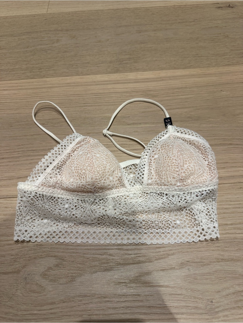 Victoria's Secret Ivory Lace Bralette - Sheer Floral Design